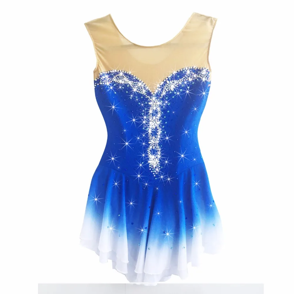 

BHZW figure skating dress women's girl's ice skating dress spandex red