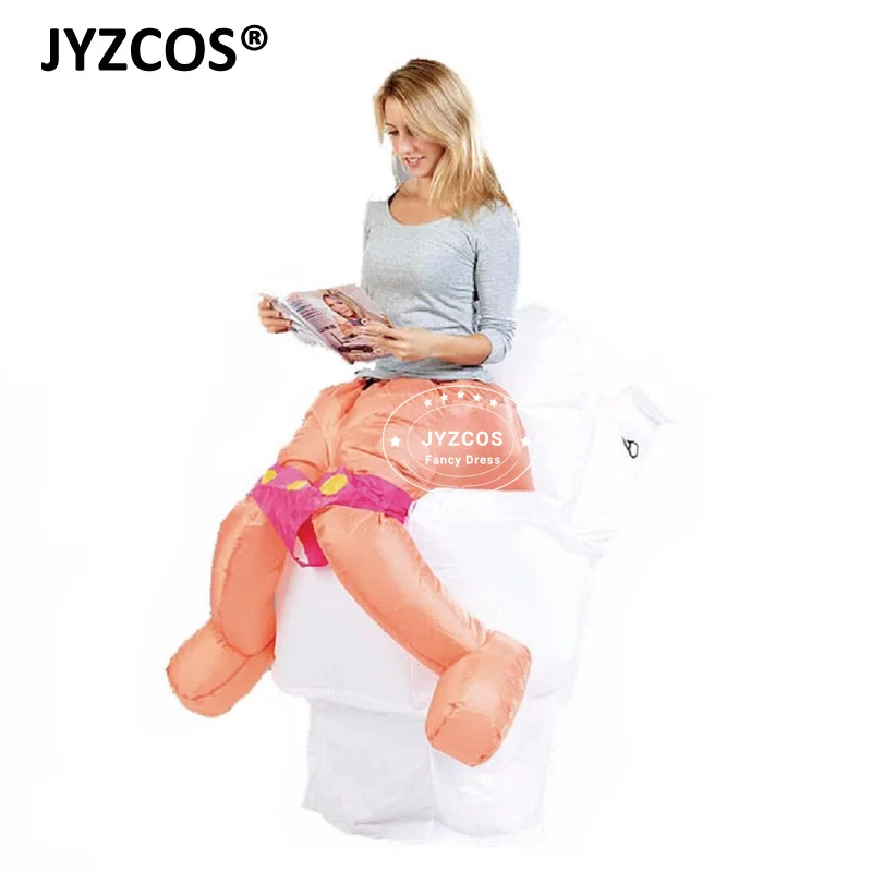 Inflatable Toilet costume Airblown closestool costume carnival Halloween adult party costumes fancy Dress birthday funny gift (1)