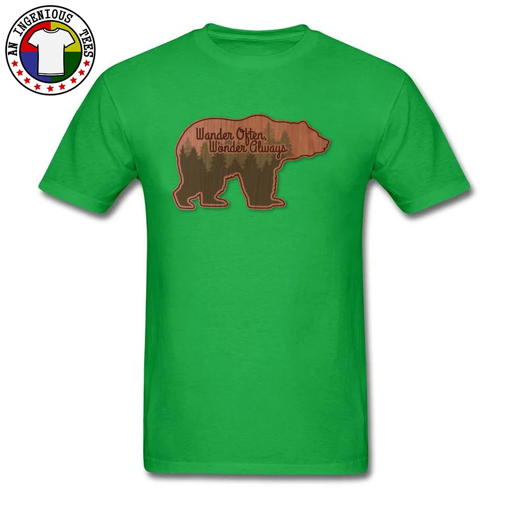 Discount Men Tees Bear Printed On T-shirts Cotton Short Sleeve Birthday Tops Shirts O-Neck Top Quality Bear green