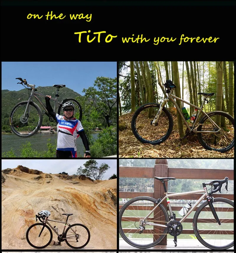 Discount Free shipping !!! TiTo titanium new road bike frame 700C titanium road bicycle bent top tube internal shifter housing 6