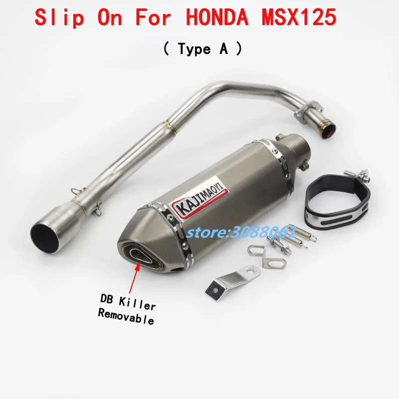 Full Exhaust System For MSX 125 Motorcycle Exhaust Muffler KAJIMAOYI