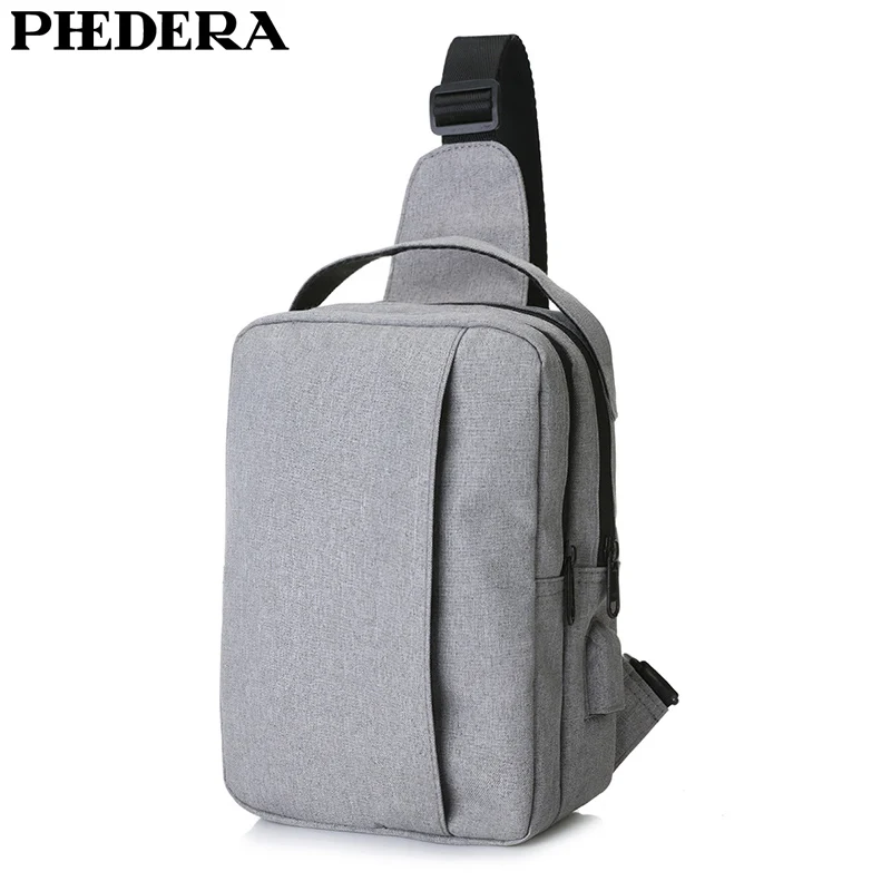 

PHEDERA New Multipurpose PVC Oxford Men Sport Chest Bags Casual Travel Male Messenger Bag with USB Men Shoulder Bags