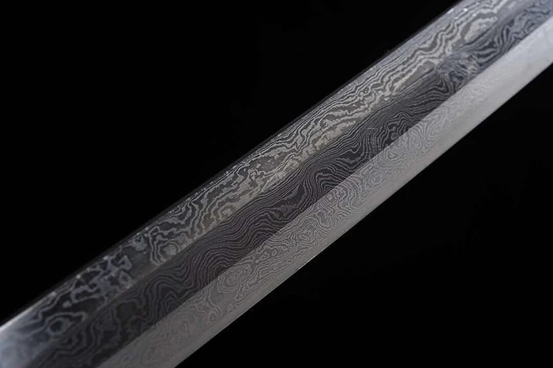 Red Blade Japanese Samurai Sword Handmade Damascus Folded Steel Full Tang Blade Funcatoinal Real Katana Collecation Sword