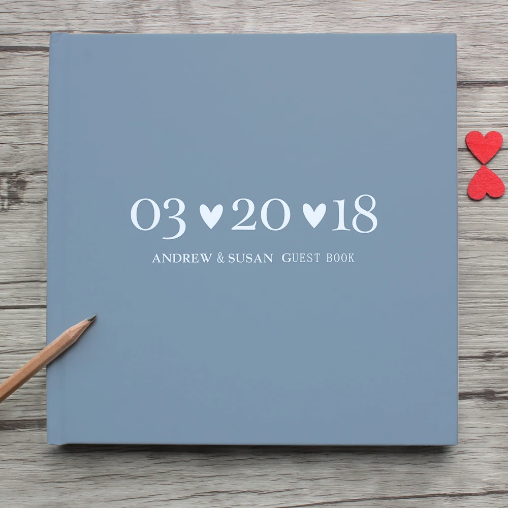 

Custom Delicate Photo Album,Personalized White Wedding Guest Book Alternative,Unique Hardcover Instant Landscape Guestbook Sign