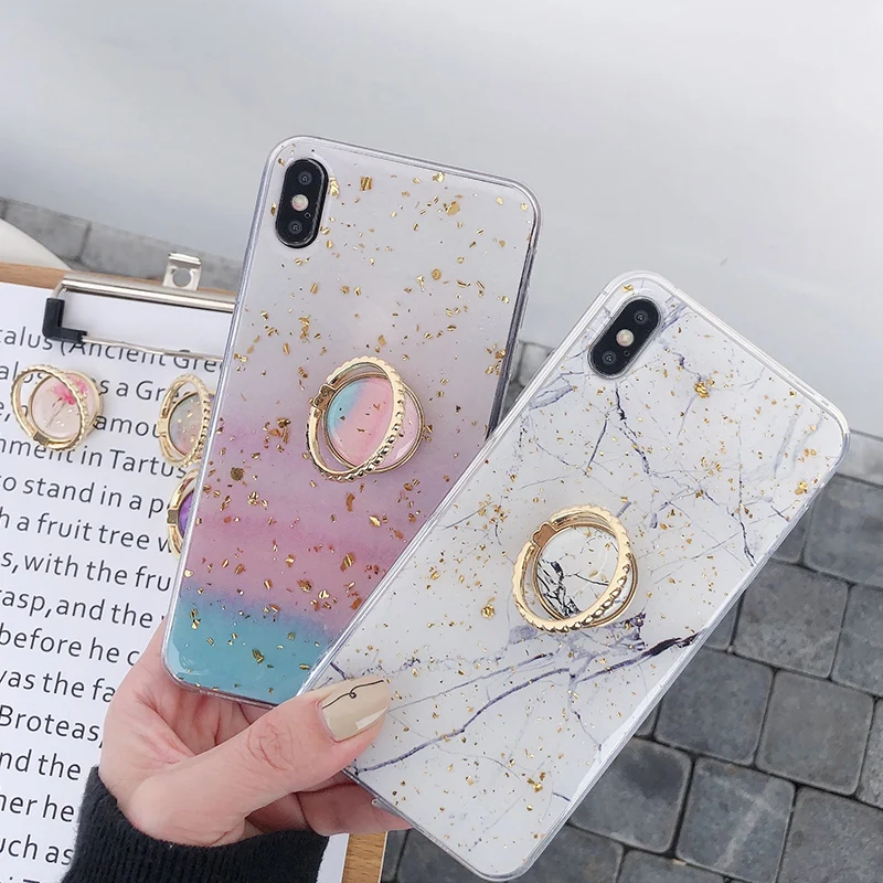 Чехол для телефона с золотой фольгой блестящий Мраморный чехол iPhone XR XS Max X