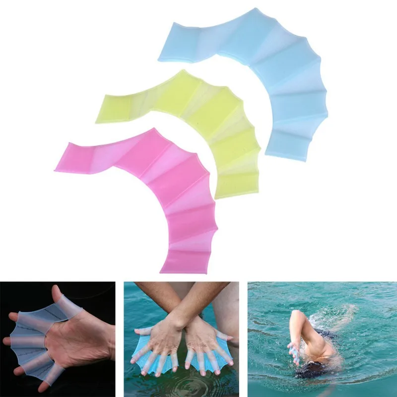 

New Swim Gloves Flippers Silicone Material Palm Webbed Palm Flying Fish for Adult Children Swimming Fins for Hands_sailor Diving