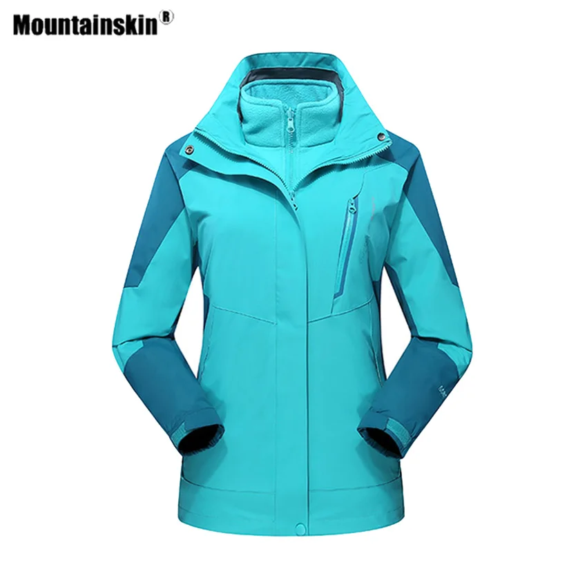 Mountainskin Мужская и женская зимняя куртка для пешего туризма из 2 предметов уличная