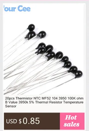 20 шт Термистор NTC MF52 104 3950 100K Ом B значение 3950k 5% термальный резистор датчик температуры