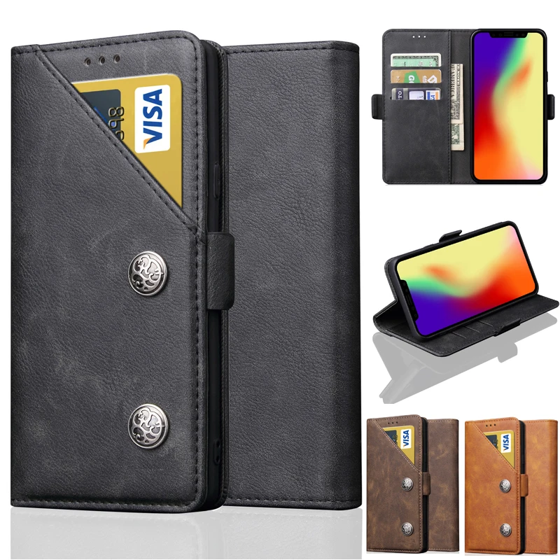 

For iphone XS Max Flip Leather Phone Case For iphone XR Case iphoneXS Max Card Holder Bronze Wallet Case for iphone XR X Cover