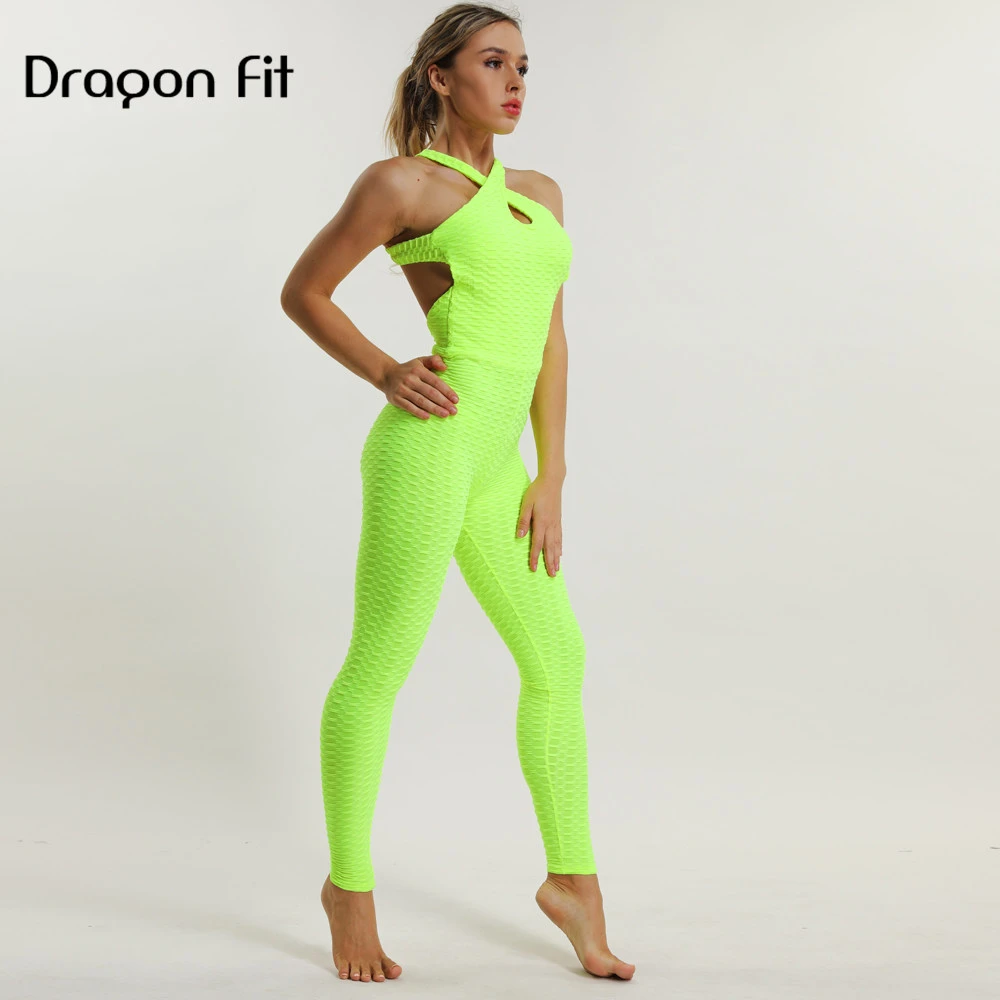 Dragon Fit elásticos para gimnasio para mujer, Mono para hacer gimnasia, fluorescente, sin espalda, ropa deportiva transpirable para mujer|Pantalones de - AliExpress