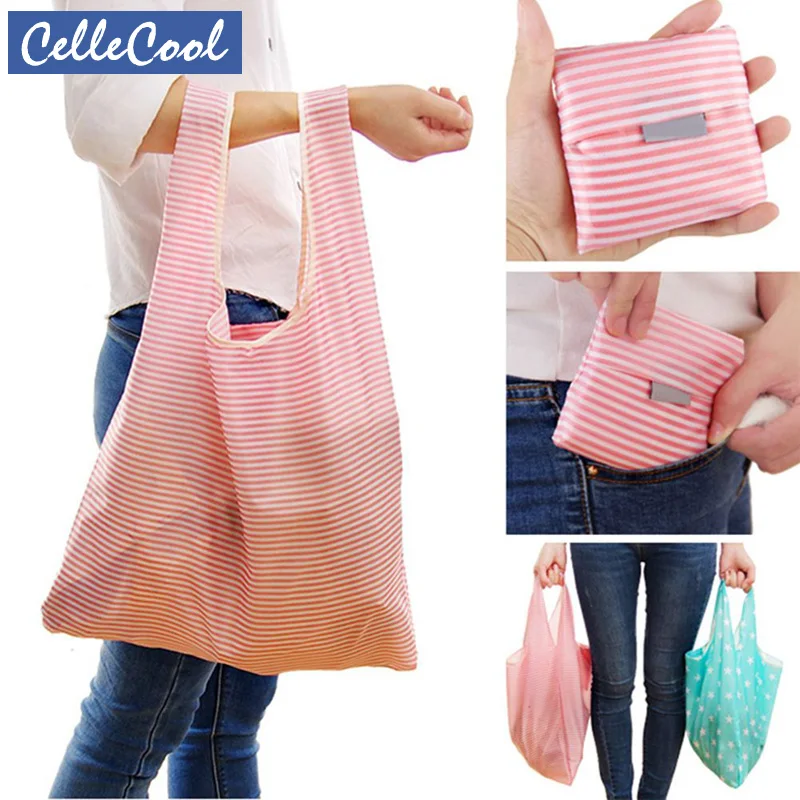 CelleCool 6 Color printing foldable green shopping bag Large-capacity storage bags Tote Folding pouch handbags Convenient CelleCool 6 Color printing foldable green shopping bag Large-capacity storage bags Tote Folding pouch handbags Convenient
