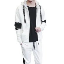 Мужской спортивный костюм, Осень-зима, модные толстовки с капюшоном, куртка+ штаны, толстый спортивный костюм, комплект из двух предметов, спортивный костюм для мужчин, одежда