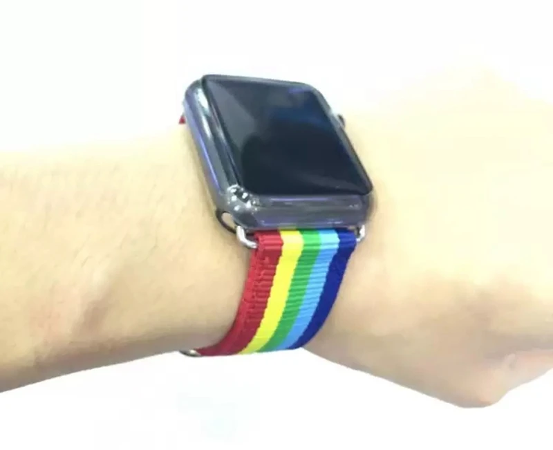 Urvoi нейлоновый ремешок для Apple Watch Series1 2 3 iwatch современные Красочная радуга узор с