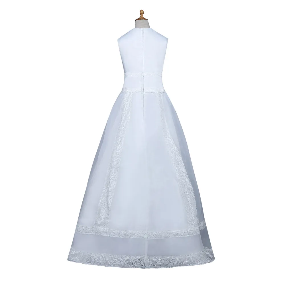 2019 г. Белые Платья с цветочным узором для девочек на свадьбу, ТРАПЕЦИЕВИДНОЕ платье длиной до пола, кружевное платье с курткой, платья для