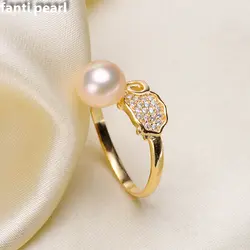DIY жемчужина кольцо серебро 925 аксессуары естественный пресноводный жемчуг кольца s925 кольцо стерлингового серебра в простом стиле 8-10 мм