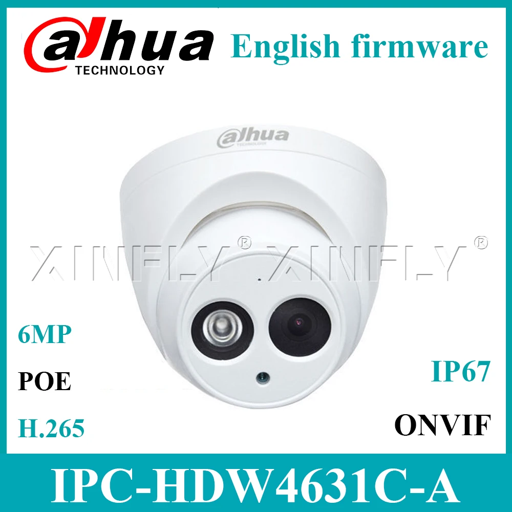 Dahua IPC-HDW4631C-A 6MP 50M IR Support PoE Built-in Mic Network Dome IP Camera