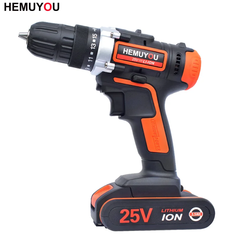 

25V Electric Screwdriver Rechargeable Mini Electric Drill Handheld Electric Drill Power Tool 2 Speed + Intelligent Display