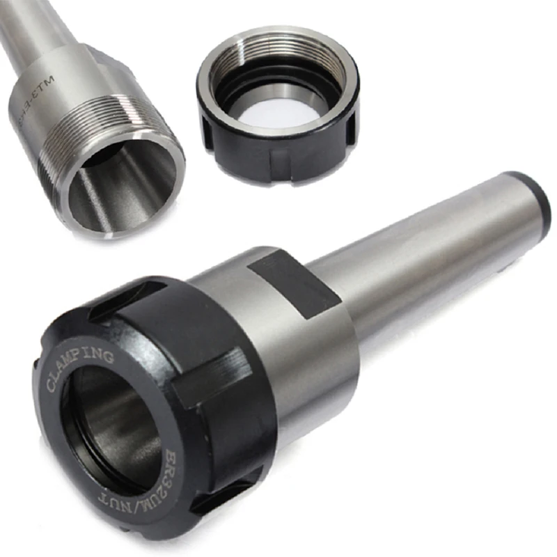 

ER32 Spring Collets Set 2/4/6/8/10/12/16/18/20mm + 1pcs MT3 M12 ER32 Collet Chuck Morse Taper Holder Collet Power Tool Set 9pcs