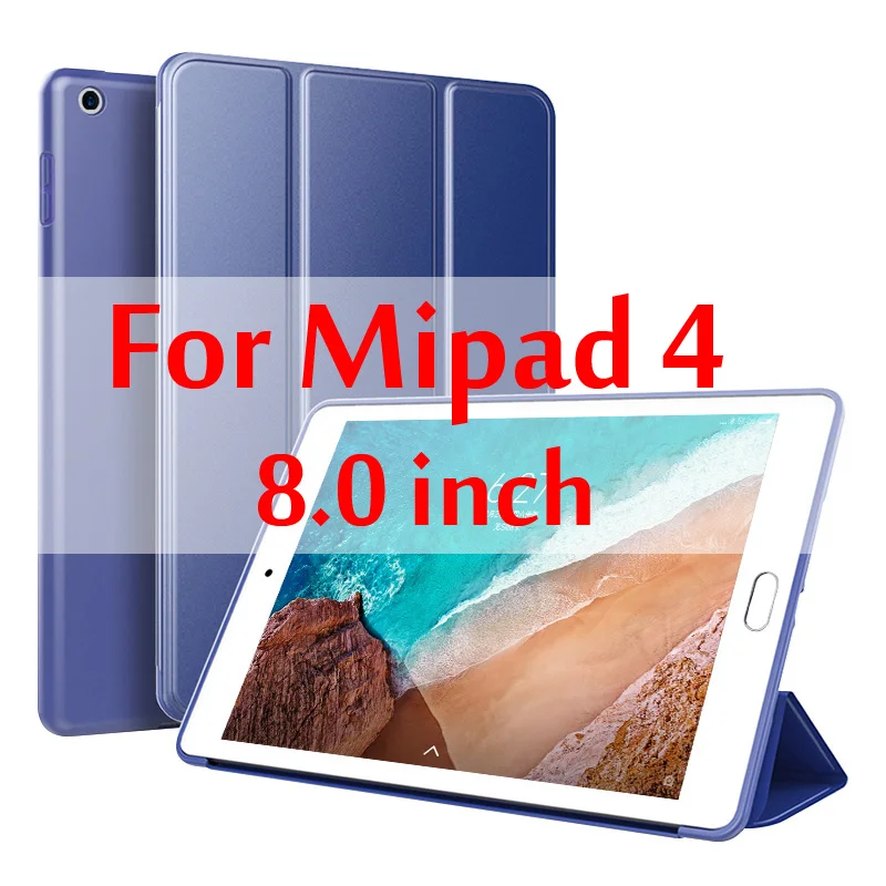 Чехол для Xiaomi mi pad 4/mi Pad 4, 8,0 дюймов, силиконовый смарт-чехол, магнитный, автоматический режим сна, для Xiaomi mi Pad 4 Plus, 10,1 дюймов, чехол - Цвет: 8 inch Dark Blue