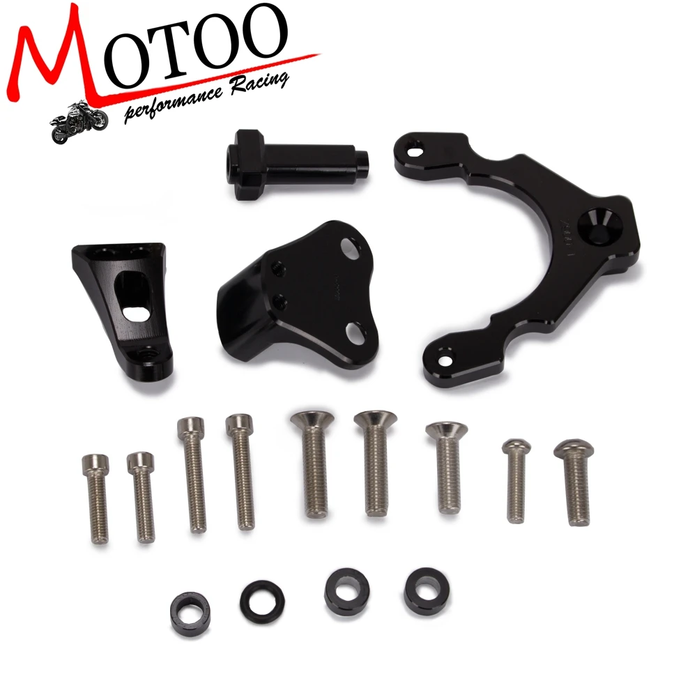 Motoo FREE SHIPPING black color Adjustable Steering Damper with Bracket