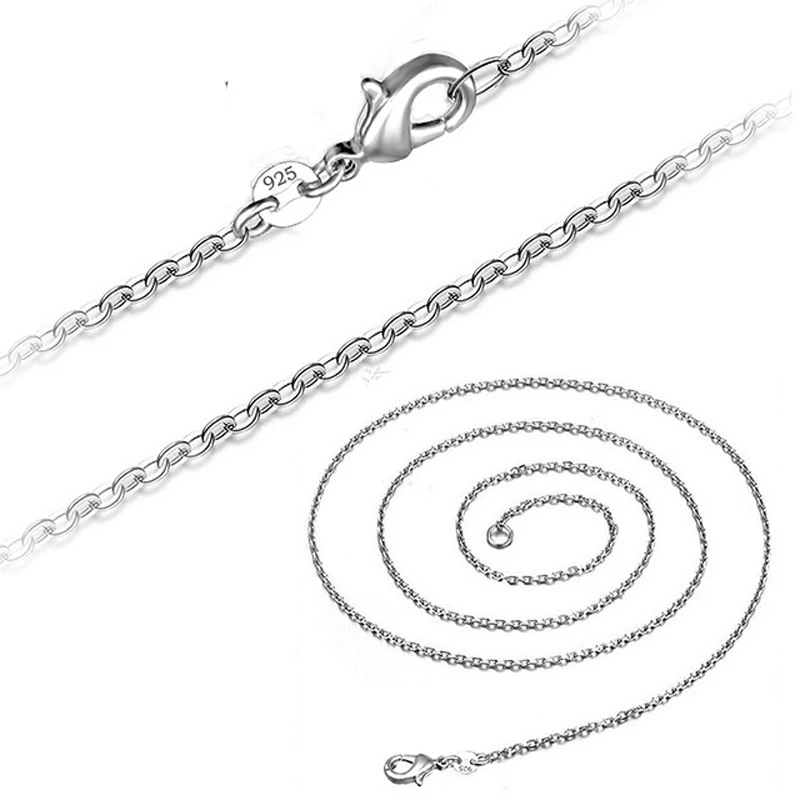 

10pcs/lot Promotion! wholesale 925 sterling silver necklace, silver fashion jewelry Rolo Chain 1mm Necklace 16 18 20 22 24"