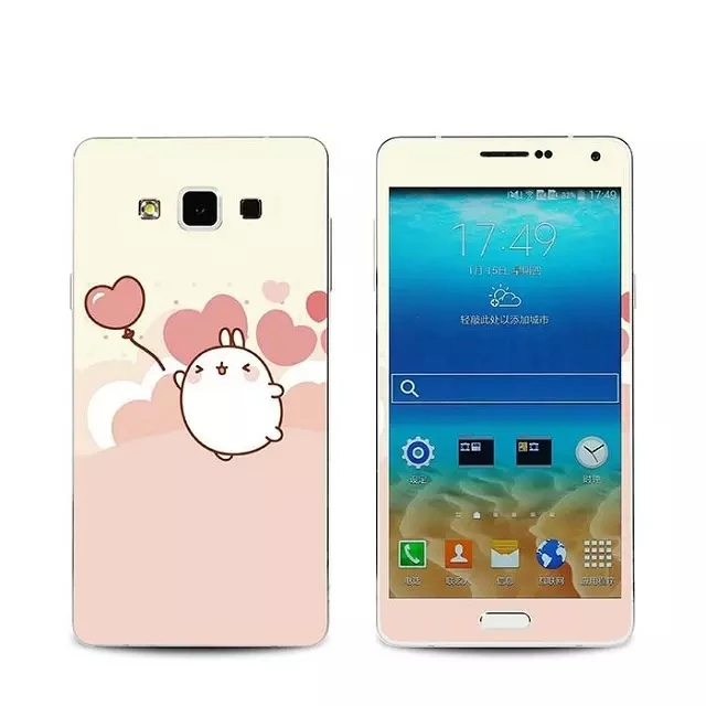 Flying chubby kawaii cartoon print etiqueta para Samsung