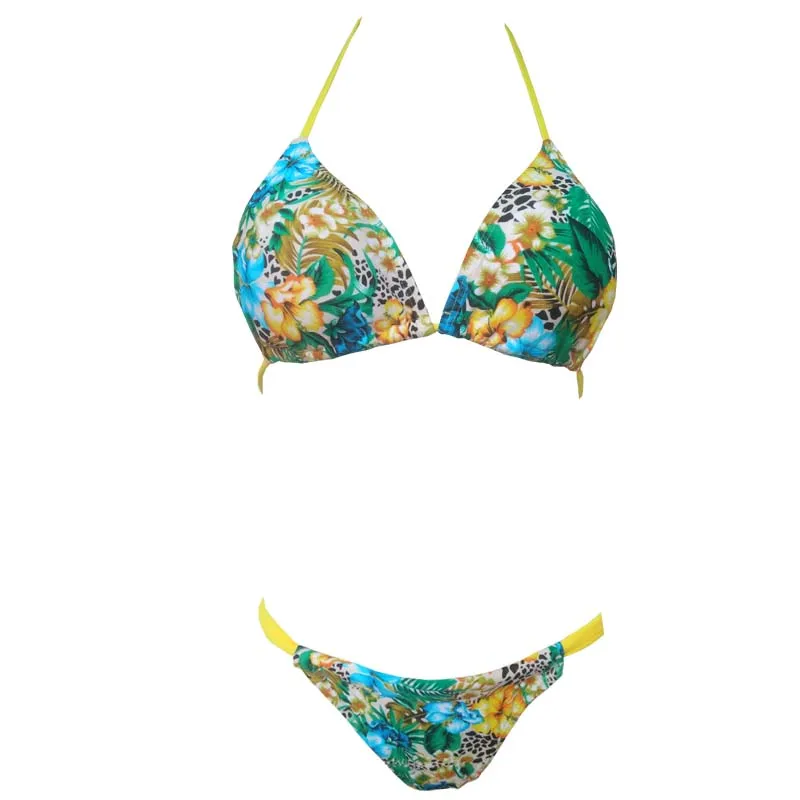 Женский купальник бикини с цветочным принтом и лямкой на шее|swimsuit swimsuit|swimsuit