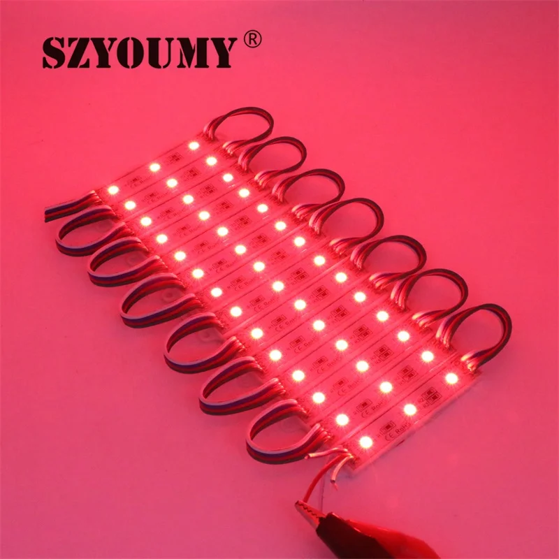 SZYOUMY 1000 шт. 5050 SMD 3 светодиодный s светодиодный модуль белый/теплый белый/красный/зеленый/синий водонепроницаемый реклама лампа DC 12 В оптовая