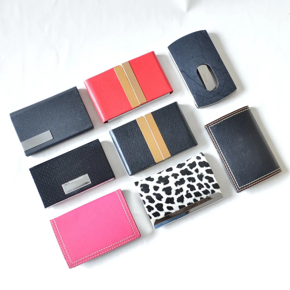 

Genuine leather and steel Business card ID card and credit card holder business Card case for men SHYNE SH-9002