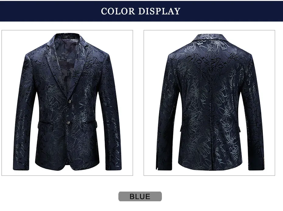 MEIJIANA бренд 2018 Новое поступление модные Для мужчин пиджаки Цветочный принт пиджак Однобортный Повседневное Slim Fit Блейзер Плюс Размеры