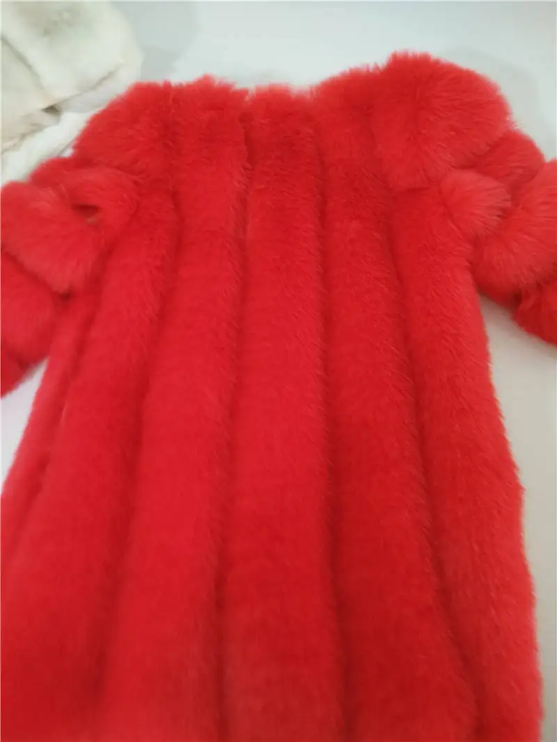 Зимнее женское элегантное теплое пальто из искусственного меха пончо и накидки, Новое поступление, повседневное пальто размера плюс 5xl, длинный рукав, розовый мех c - Цвет: red