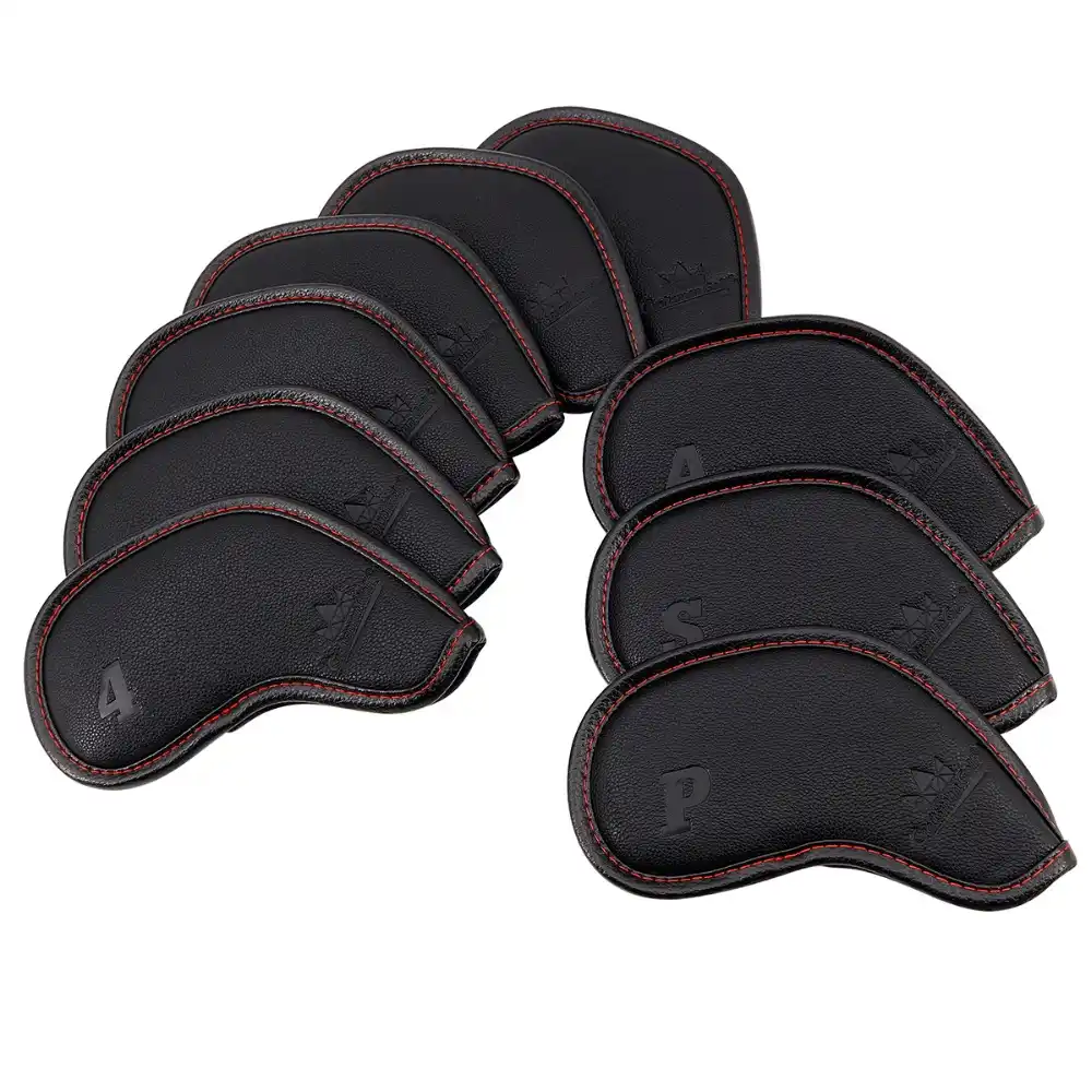 3D Skull Head Covers PU Leather Golf Clubs Iron Headcovers Set 4 9PAS