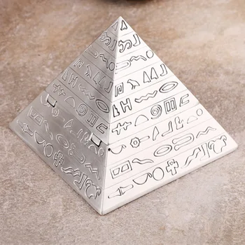 

Pyramid Cinzeiro Retro Metal Ashtray Ancient Egypt Patterned Art Craft Vintage Home Decor Cendrier Desktop Ornaments