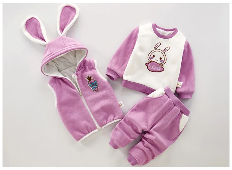 winter infant clothes baby boys girls clothes sets cute soft cotton suits vest+pants+sweater kids newborn outfits (3)