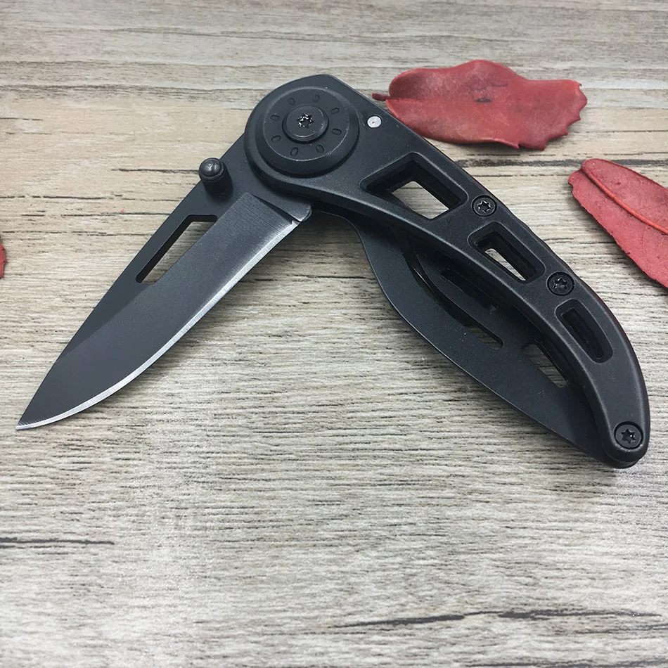 

Blacken stainless steel tactical folding pocket knife sharp survival camping knife swiss knife with clip EDC knife