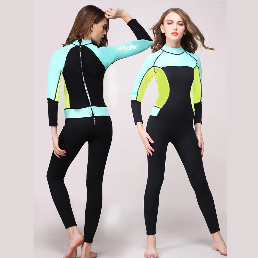 Hisea seac 3mm Neoprene Women one piece Wetsuit Premium Full body Wetsuits Girls Diving Suits