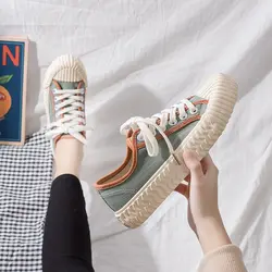 Женская обувь 2019 г. Новые тканевые кроссовки для бега со шнуровкой Лоскутные женские весенне-летние студенческие повседневные спортивные