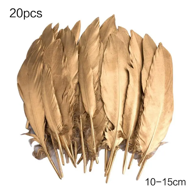 

Feathers for Crafts, 20 Pcs Goose Gold Feathers for DIY Dream Catchers Craft Wedding Themed Party Centerpieces Decorations