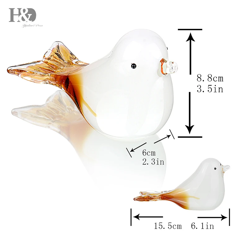 H& D 8 Стильная современная фигурка птицы Уникальный рождественский подарок стеклянный домашний декор Животные Мини статуэтки многоцветные аксессуары для украшения дома