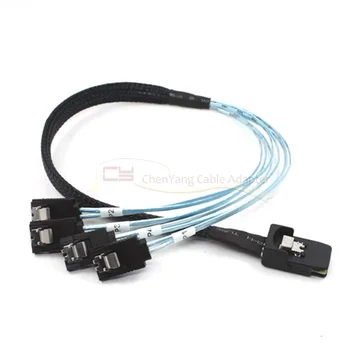 

100PCS/MINI SAS 4i SFF-8087 36P To 4 SATA 7Pin HDD Hard Disk internal cable 3FT 100CM 1m
