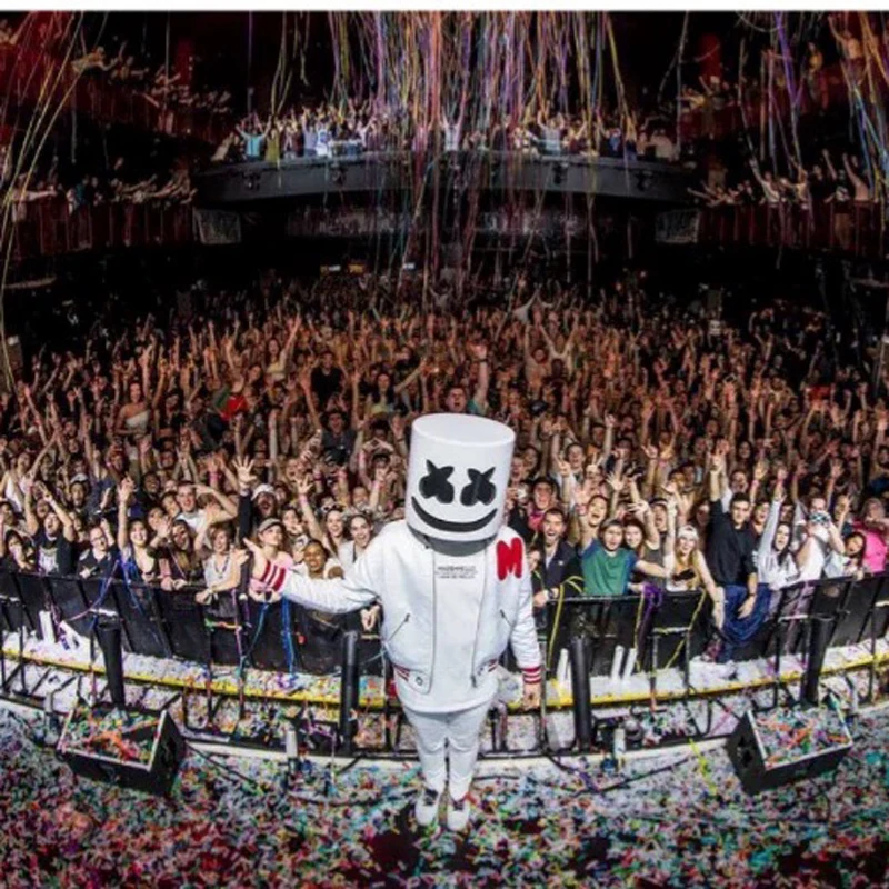 Halloween Party DJ marshmello Mask Cosplay Helmet Concert Music Fans Prop