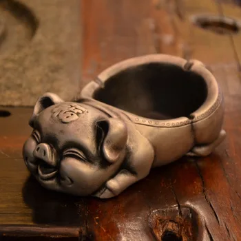 

Creative retro cornucopia fortune pig ashtray personalized birthday gifts custom ornaments handmade washable smokeless ashtray