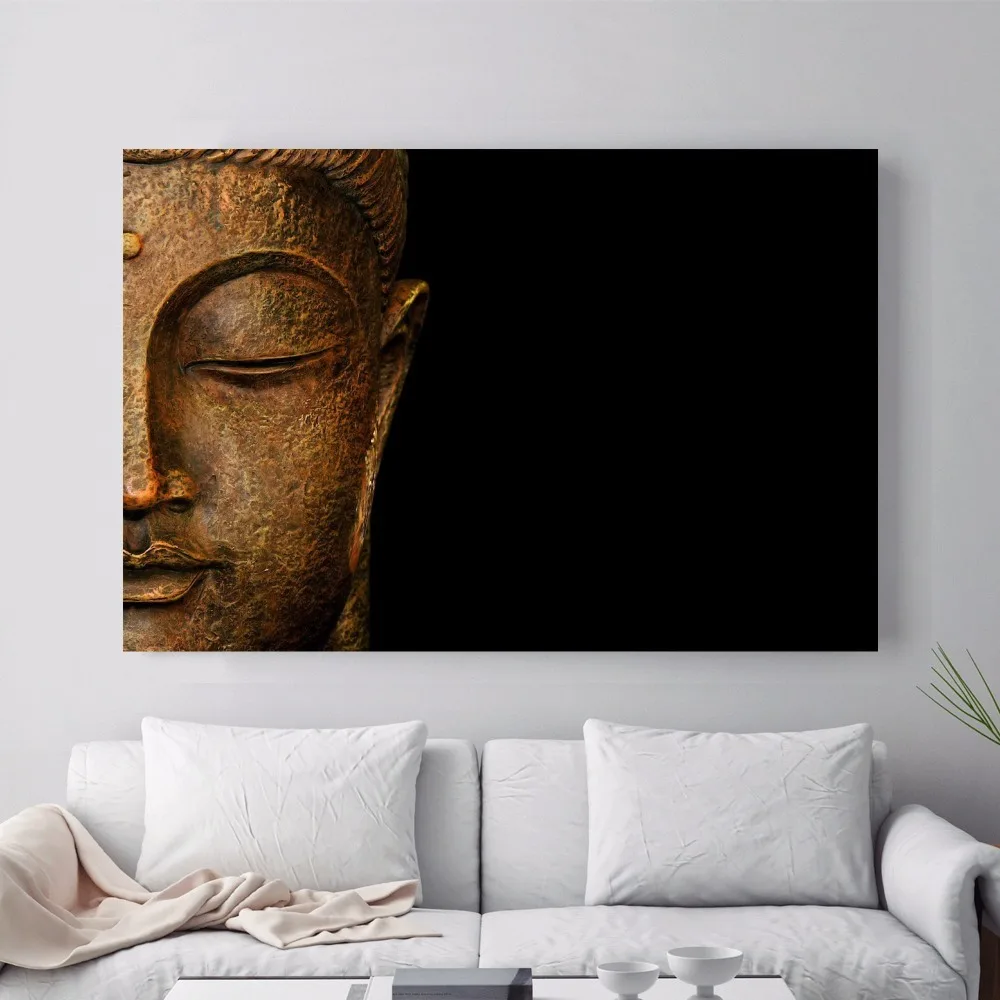 Buddha Head Vintage Retro Posters And Prints Large Canvas Art Print Painting Home Decor Modern Wall Picture | Дом и сад