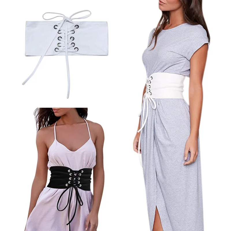 Женский винтажный трикотажный корсет на шнурках бандажный широкий пояс|belt styles|belt