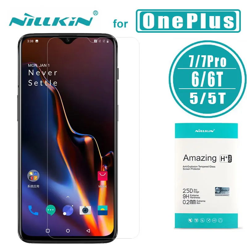 Защитное стекло закаленное Nillkin 9H + Pro 2.5D для Oneplus 7 7T 6 5 T 5|Защитные стёкла и плёнки| |
