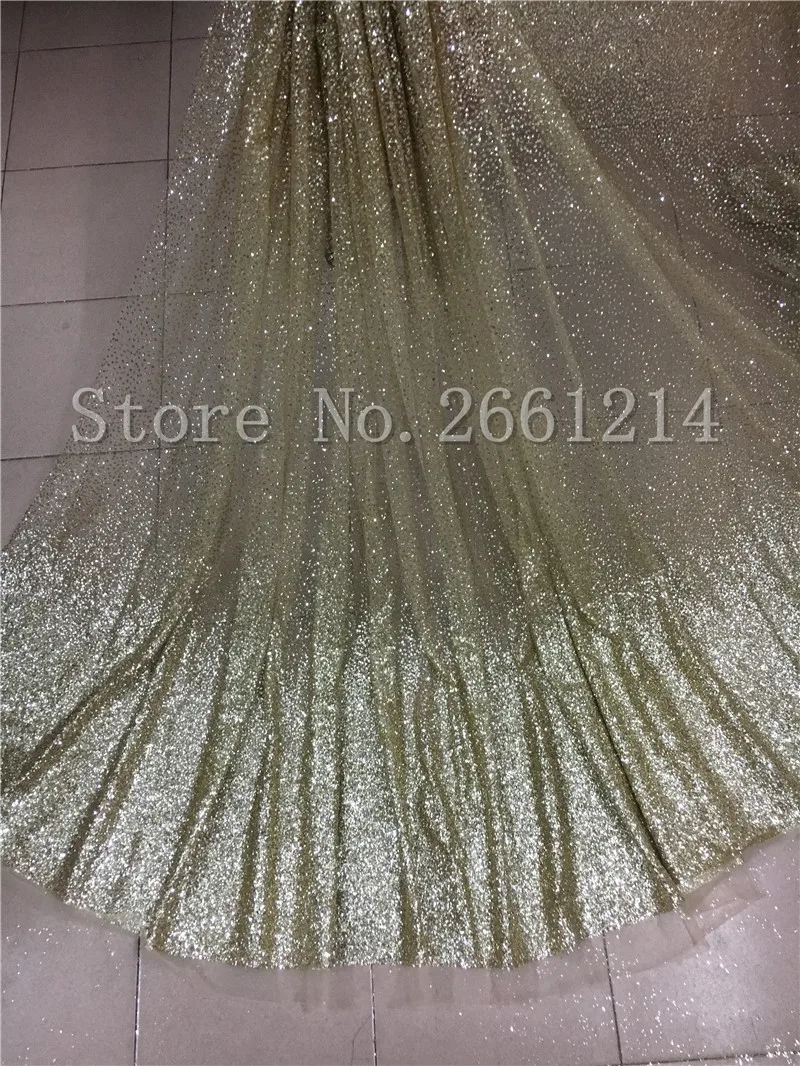 shining embroidered glitter mesh tulle lace for evening dress BZL 91419