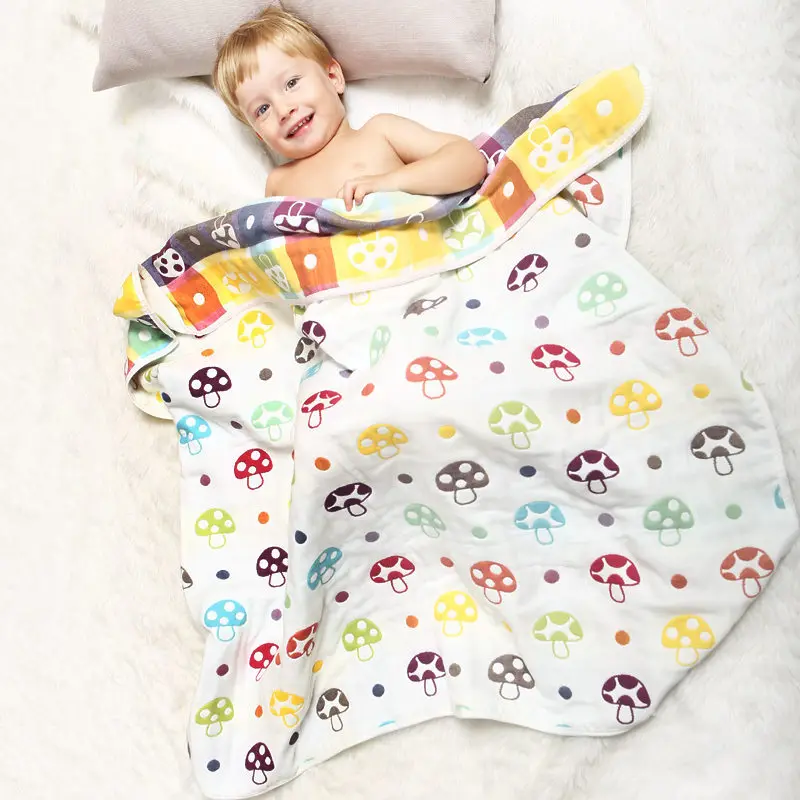 ﻿Buy New 6 Layers Muslin Cotton Baby Blankets Swaddles Newborn Wrap