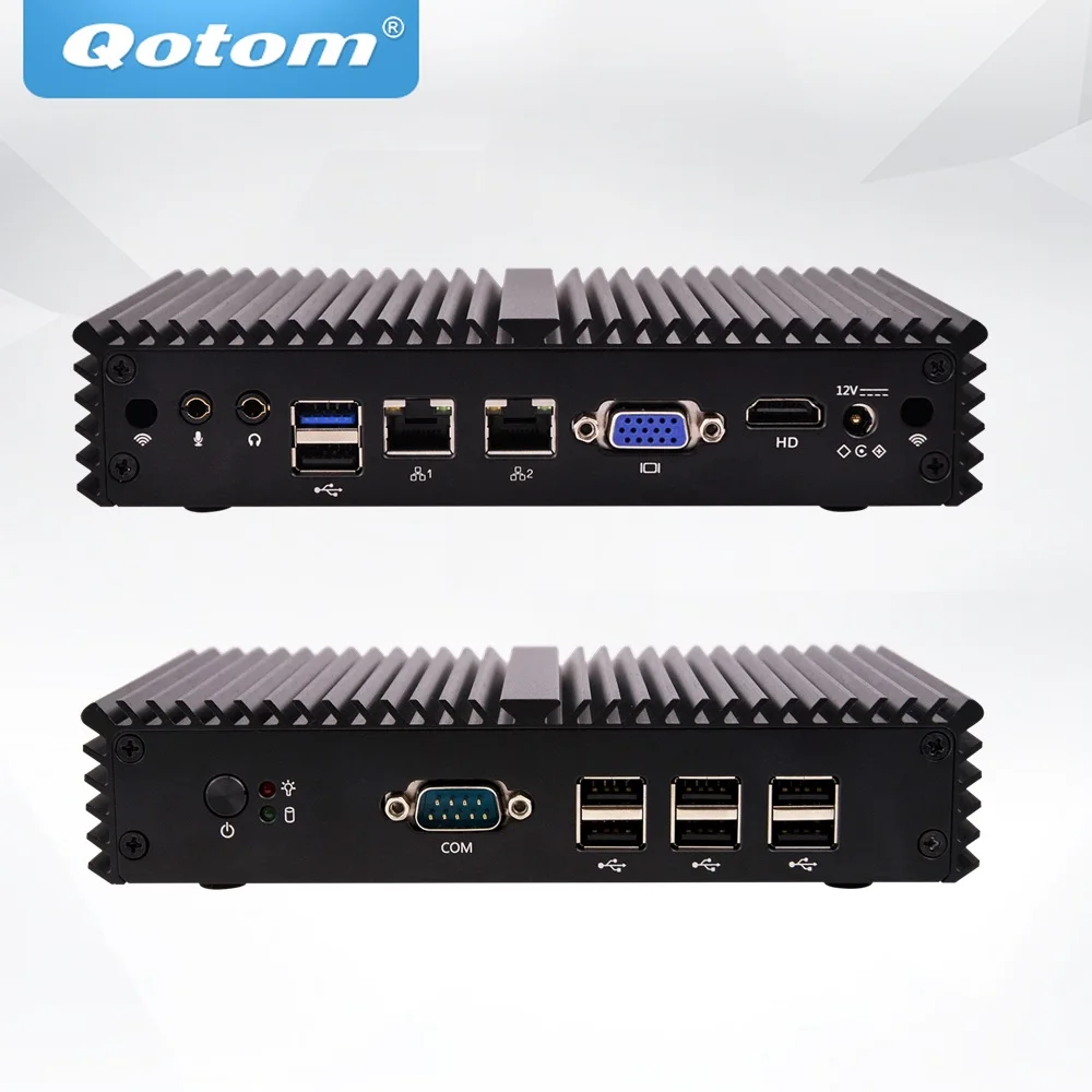 Qotom Q190SE Mini PC Celeron j1900 процессор Quad core 2.0 GHz мини пк Linux