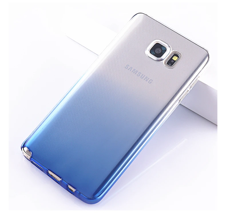 Ультратонкий Мягкий ТПУ прозрачный чехол для samsung Galaxy Note 3 Note 4 Note 5 Note 7 прозрачный градиентный чехол