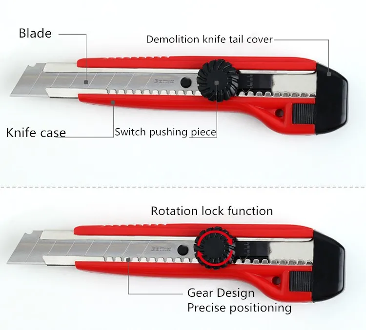 Офисное оборудование Канцтовары нож 18 мм лезвия ремесло DIY инструмент Нескользящая ручка нож Автоматическая блокировка